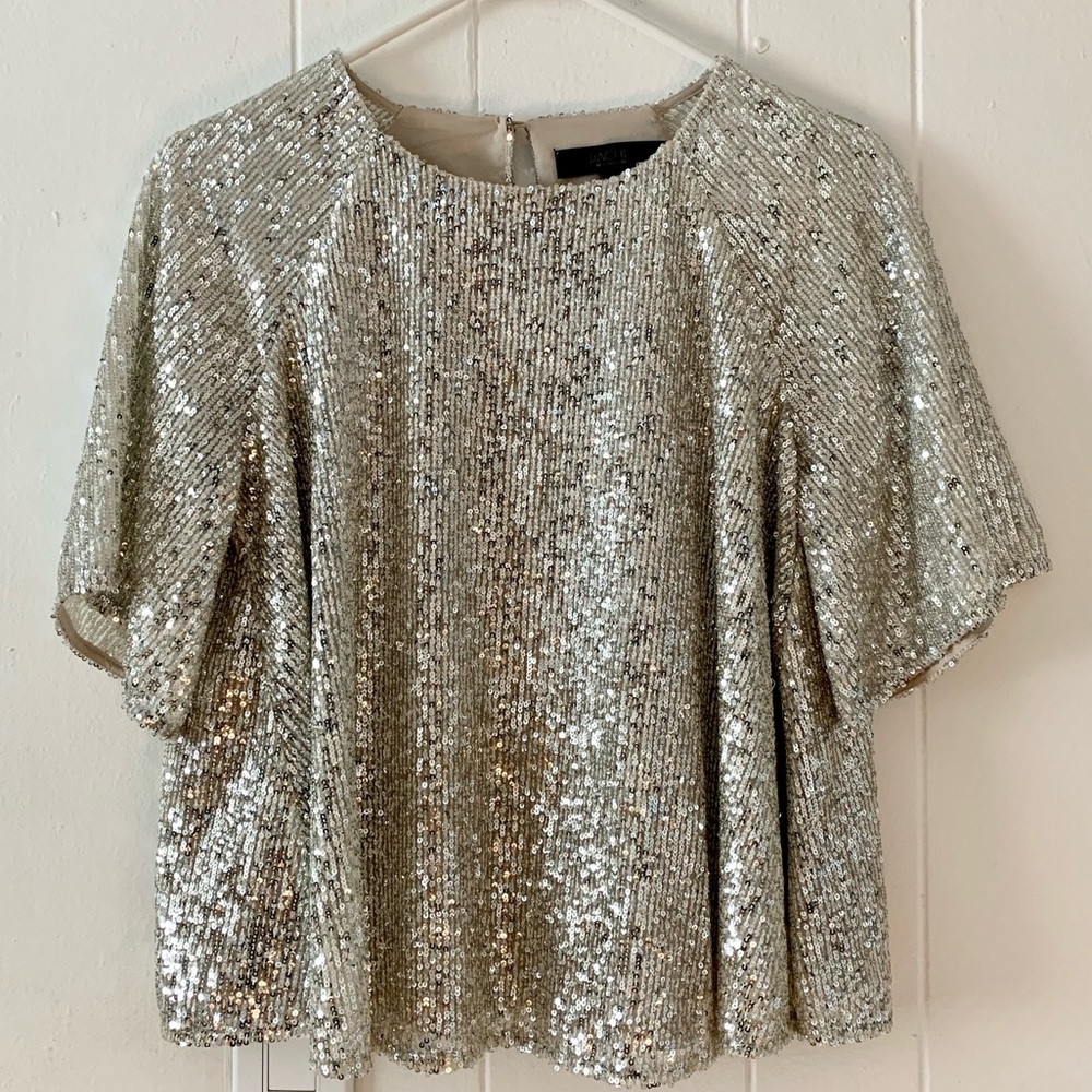 Short sleeve sequin top